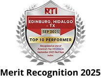 Edinburg EDC Top 10 Performer award badge